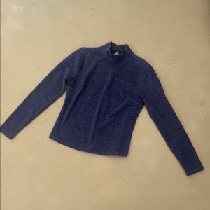 Blue Long Sleeve Turtleneck Sweater